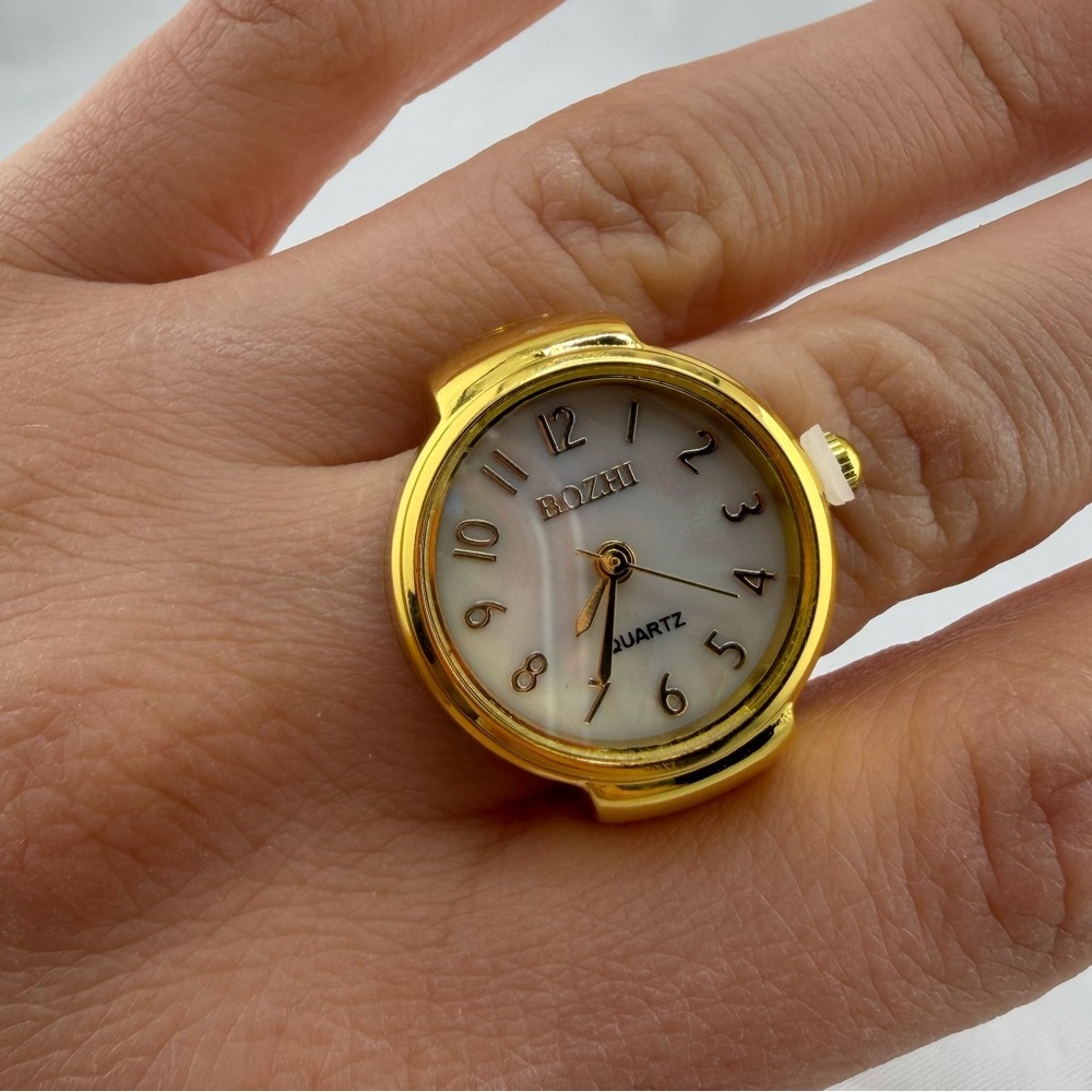 Classic unique adjustable Gold ring Watch